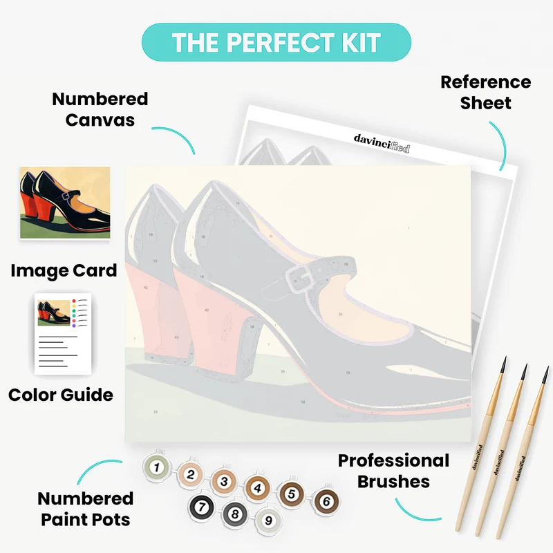 Patent Leather Heels - Paint by Numbers Kit