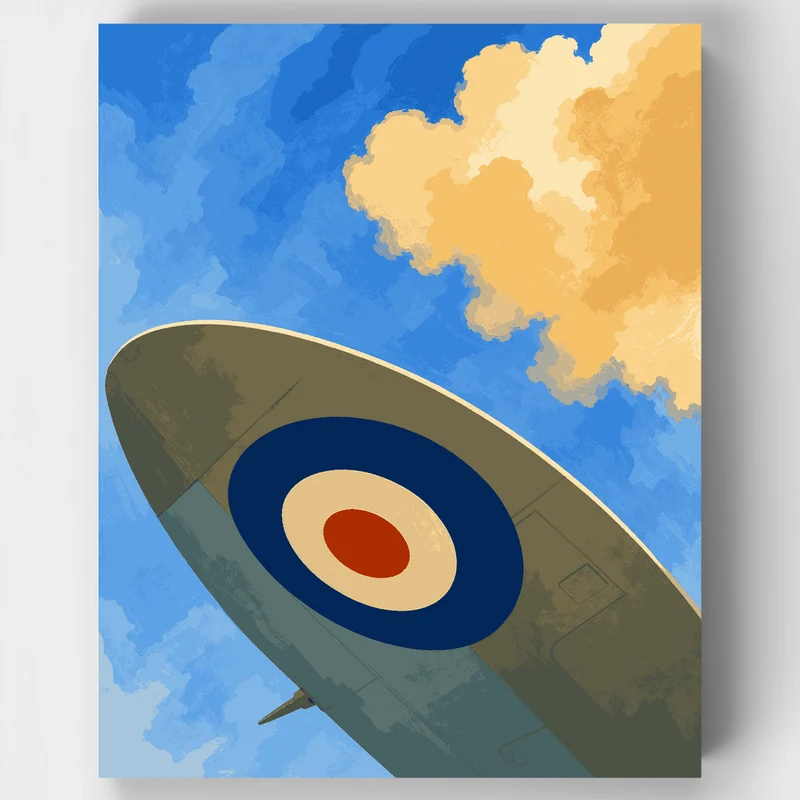Spitfire Roundel Sky - Paint by Numbers Kit