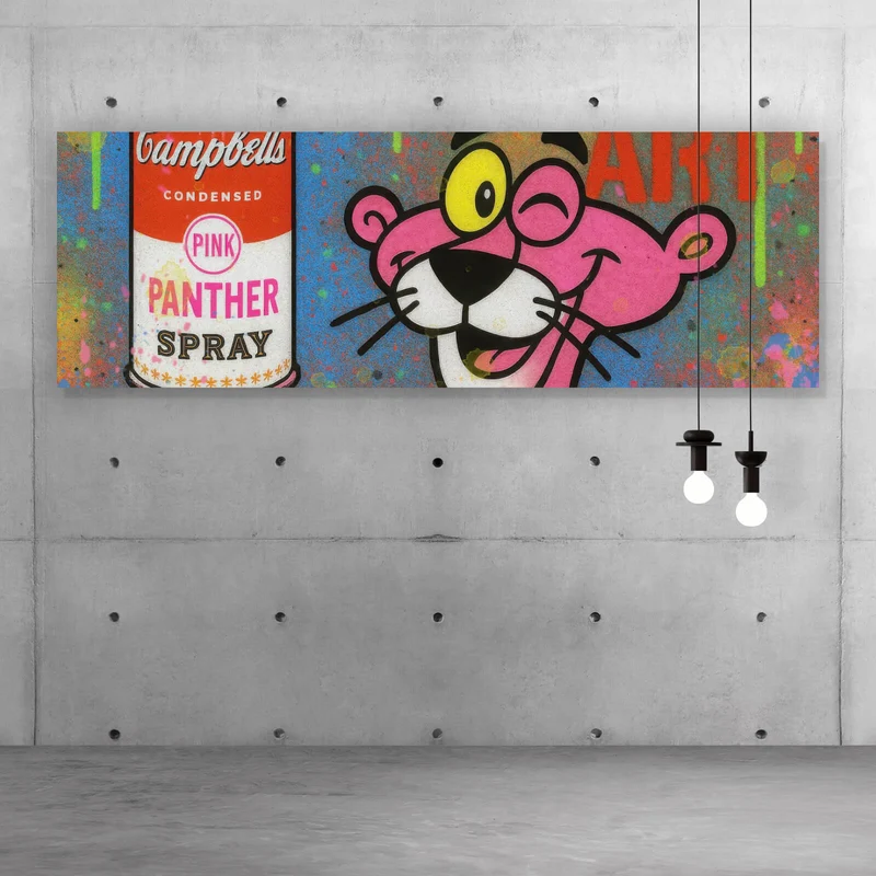 Aluminiumbild gebürstet Ikonisches Pop Art mit Spraydose Panorama