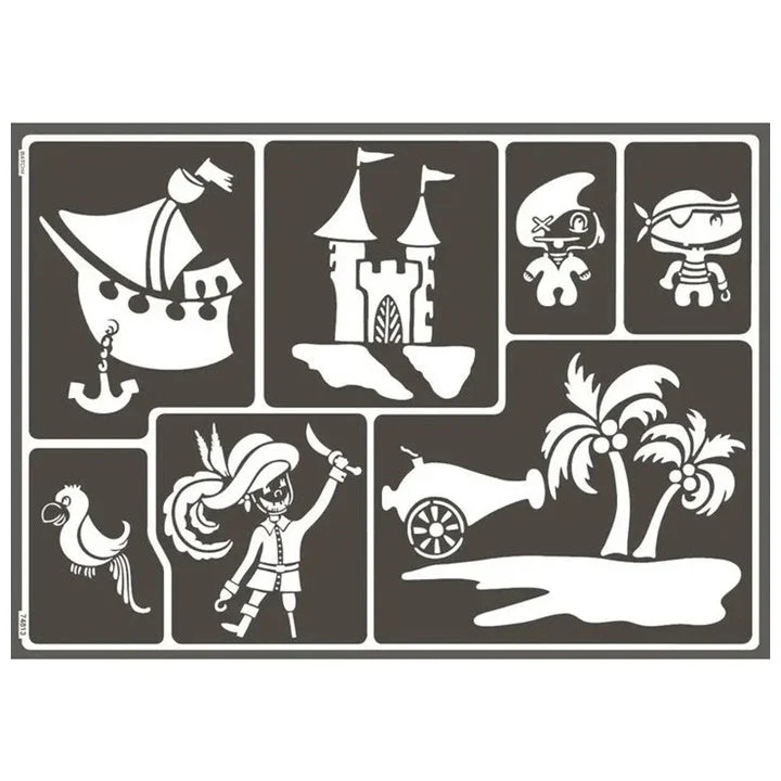 Self-Adhesive Pirates Stencil A3