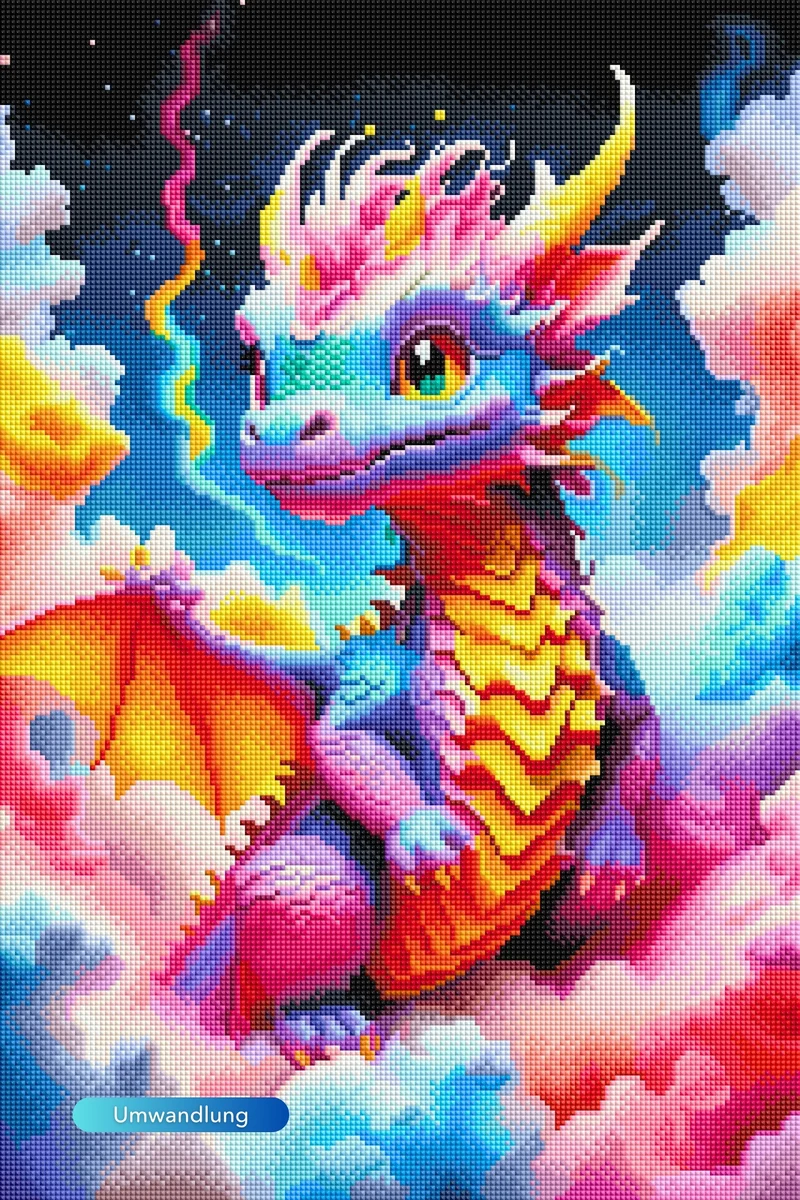 Diamond Painting 100 Farben Special - Baby Dragon