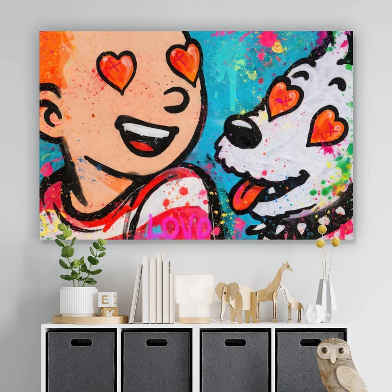 Acrylglasbild Wild Love Pop Art Querformat