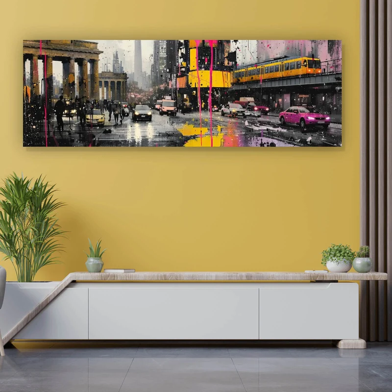 Poster Modernes Stadtbild mit dynamischem Flair Panorama