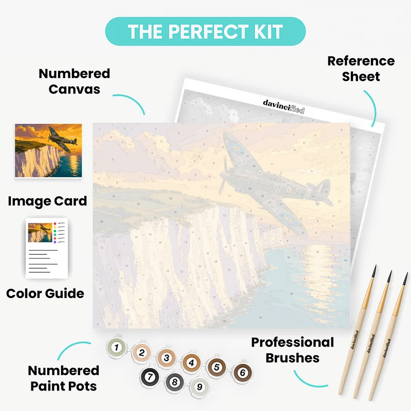 Cliffs of Dover Spitfire - Paint by Numbers Kit