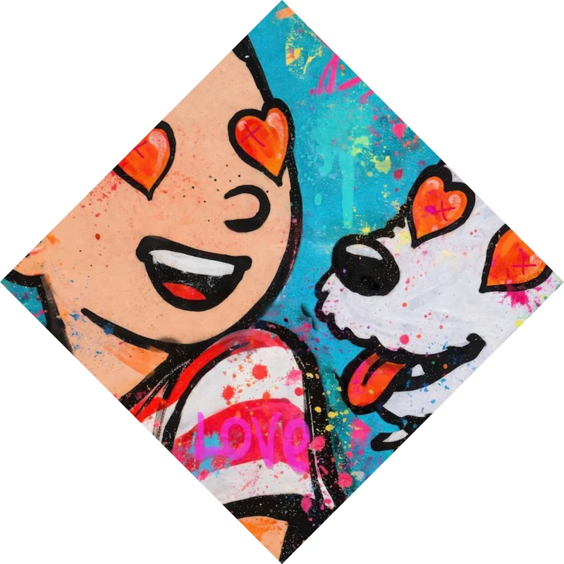 Spannrahmenbild Wild Love Pop Art Raute