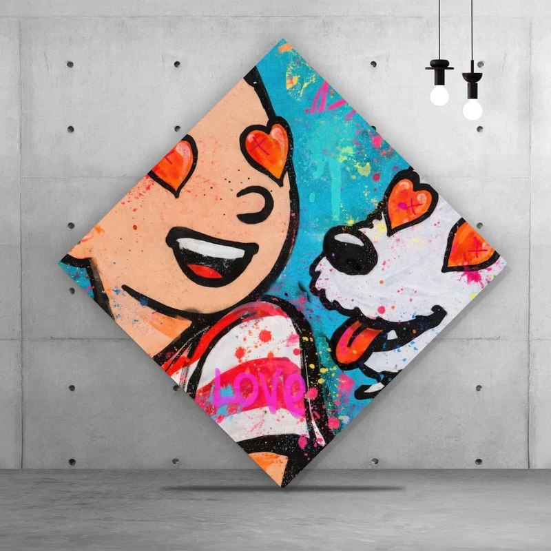 Acrylglasbild Wild Love Pop Art Raute