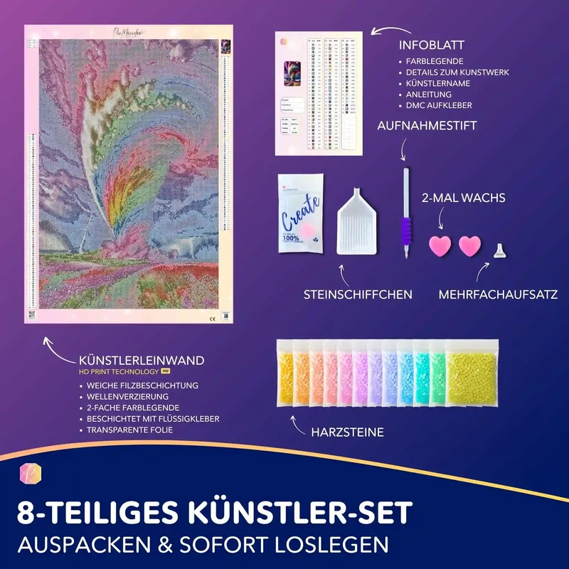 Diamond Painting - Wirbelsturm der Farben