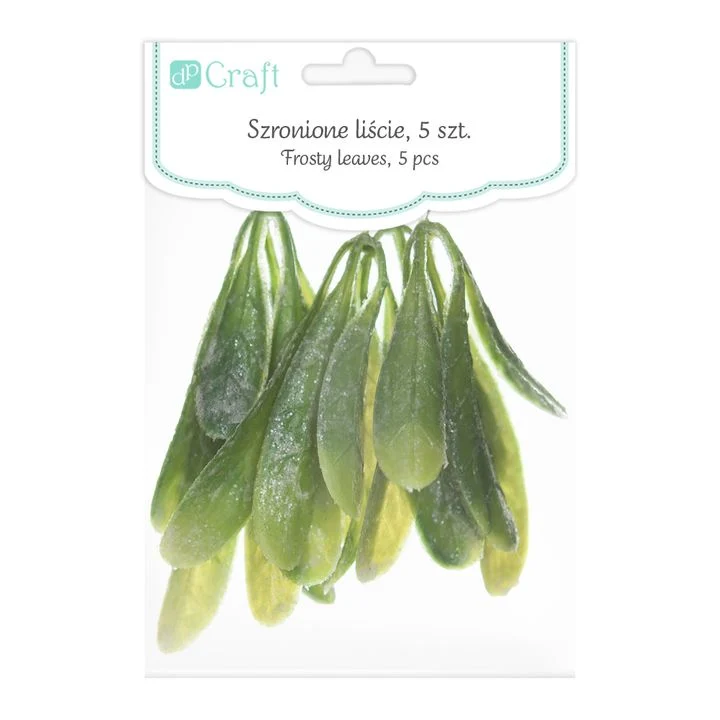 3D Decorative Leaves Covered in Frost, Set of 5