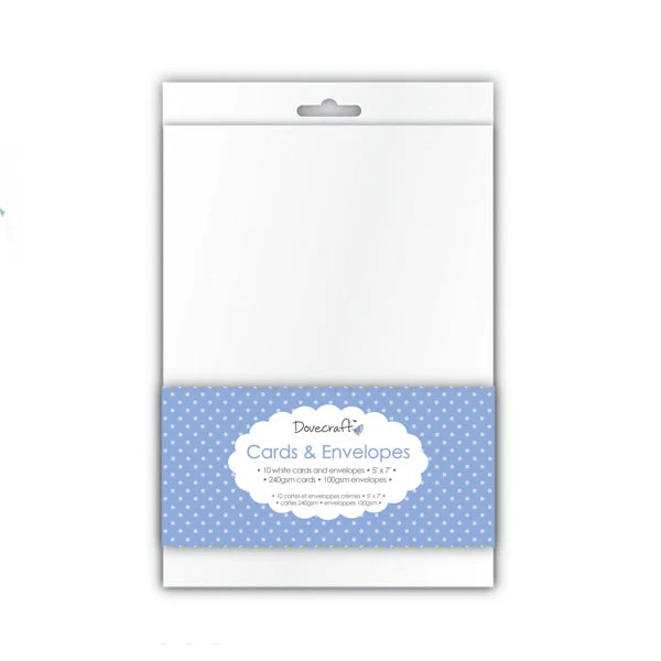 Dovecraft - Cards & Envelopes White Rectangle - 5x7 (10 Pk)