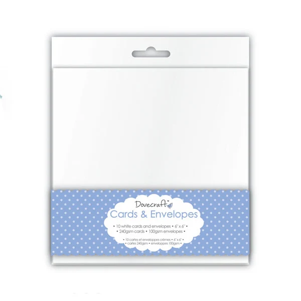 Dovecraft - Cards & Envelopes White Square - 6x6 (10 Pk)