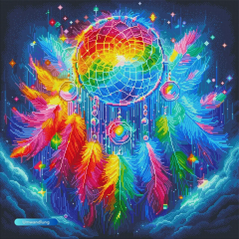 Diamond Painting 100 Farben Special - Träumerei im Federspiel