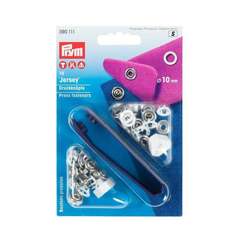 Prym Jersey-Druckknöpfe 10mm 10 Stk. weiß