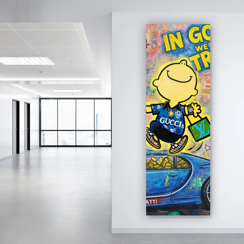 Leinwandbild Luxuriöses Pop Art Panorama Hoch