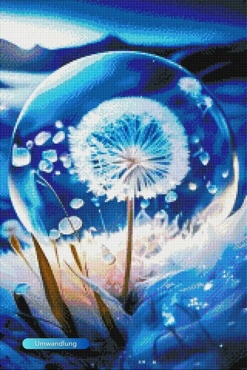 Diamond Painting Leuchtbild Special - Pusteblume Eiskristall