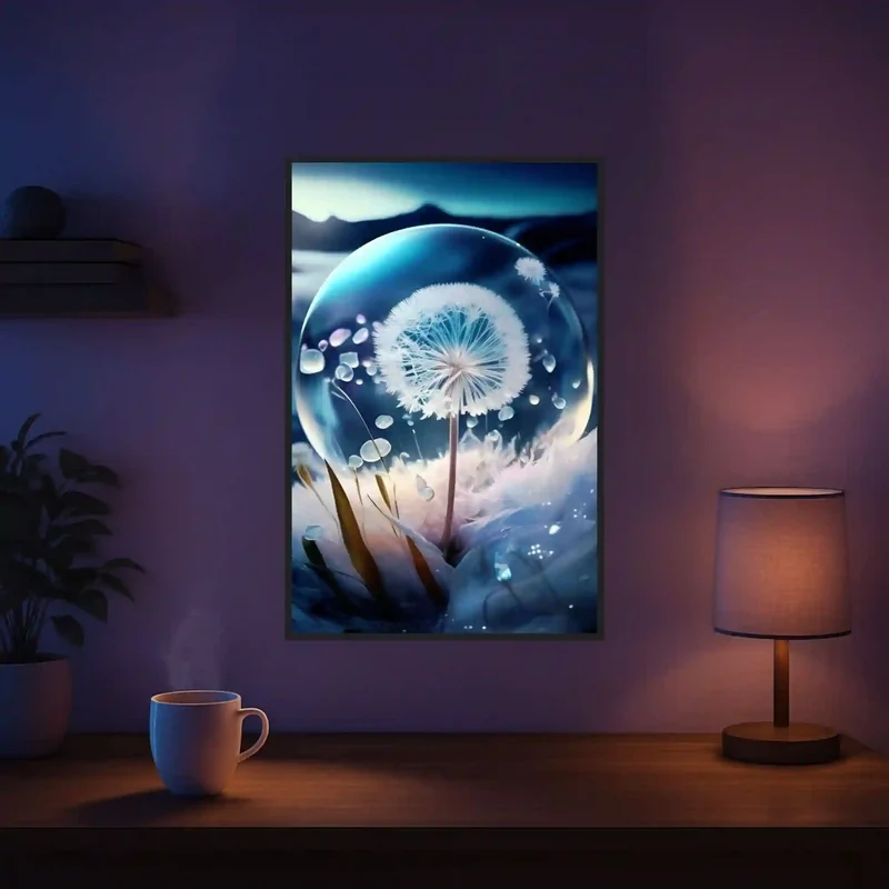 Diamond Painting Leuchtbild Special - Pusteblume Eiskristall