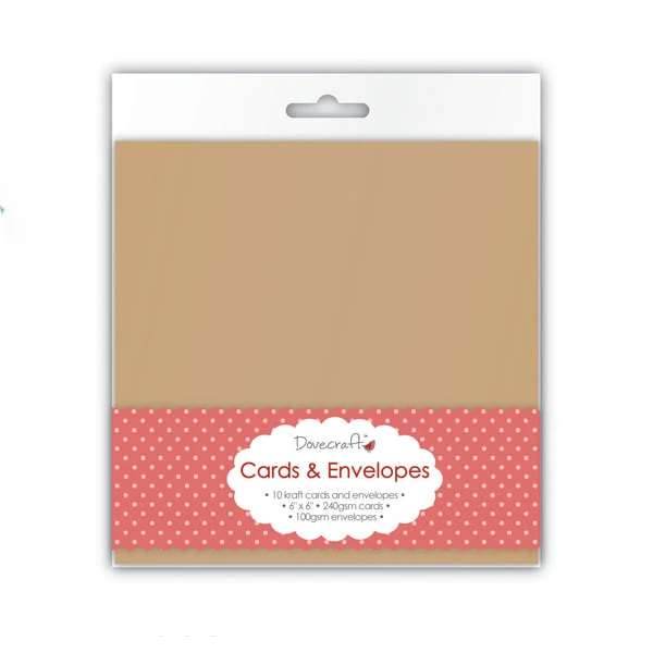 Dovecraft - Cards & Envelopes Natural Brown Kraft Square - 6x6 (10 Pk)