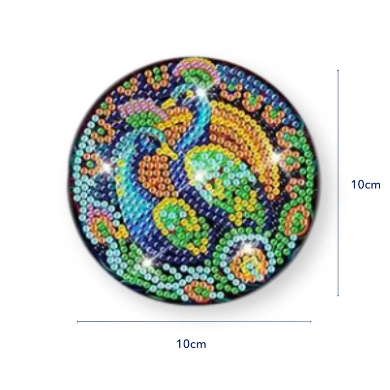 Diamond Painting - Untersetzer "Colorful Peacock"