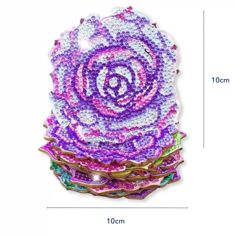 Diamond Painting - Untersetzer "Purple Flowers"