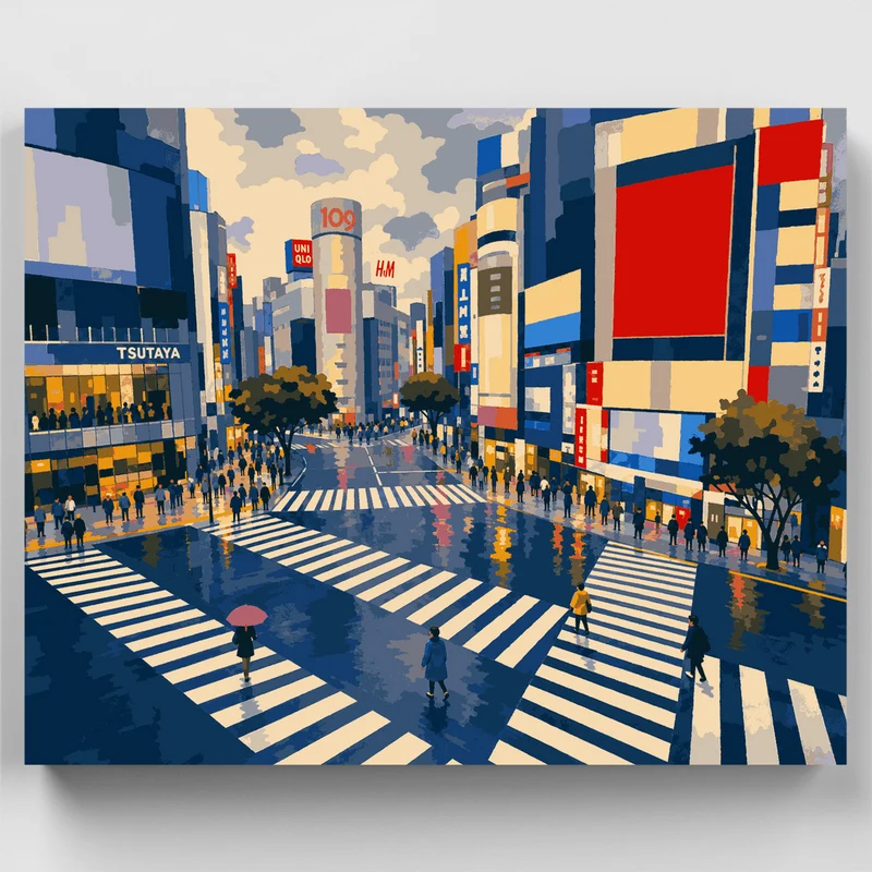 Shibuya Scramble Crossing - Paint by Numbers Kit