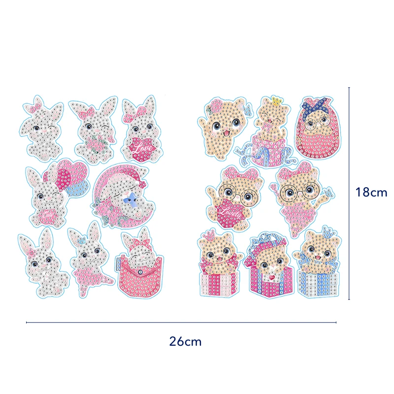 Diamond Painting Sticker Set XL - Lovely Animals