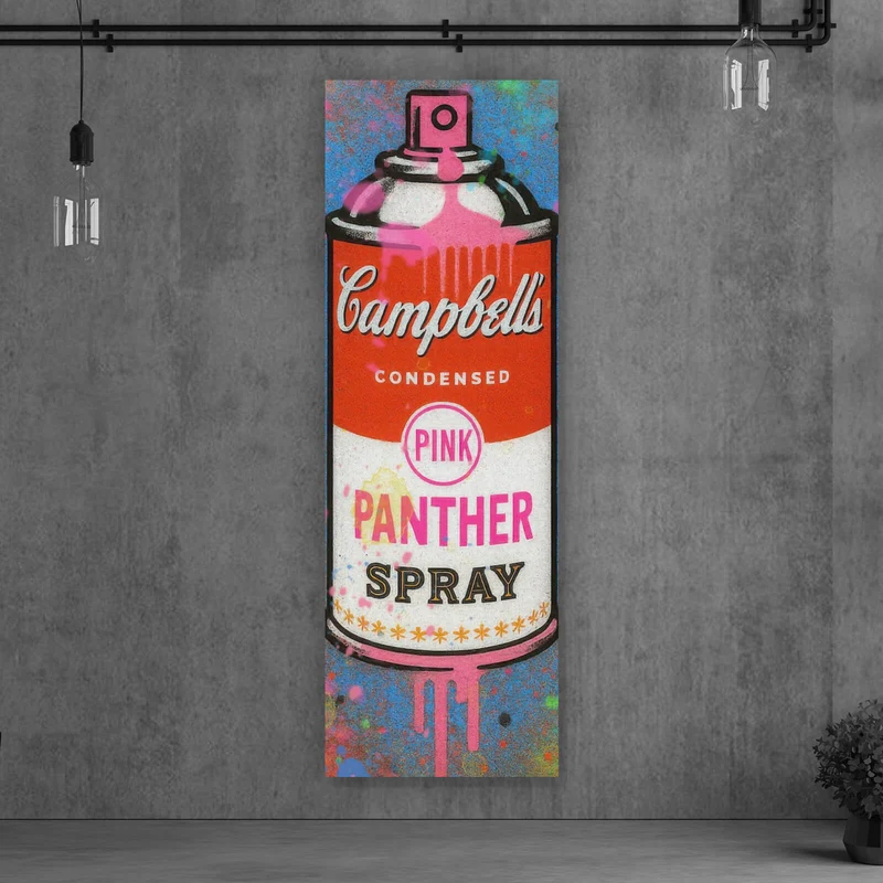 Leinwandbild Ikonisches Pop Art mit Spraydose Panorama Hoch