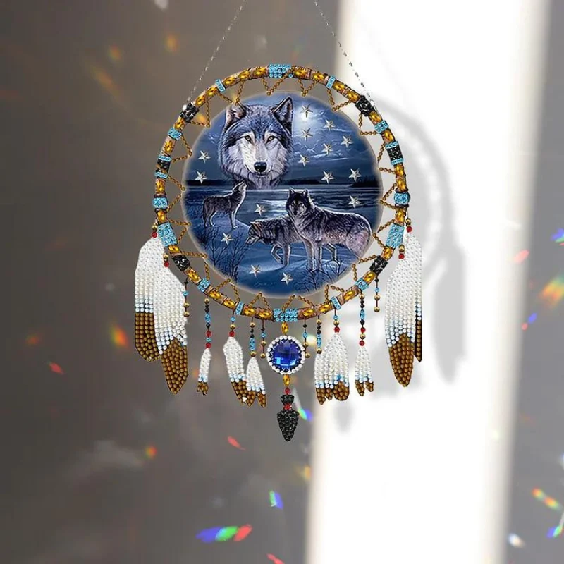 Diamond Painting Traumfänger XL - "Wolf of Dreams"