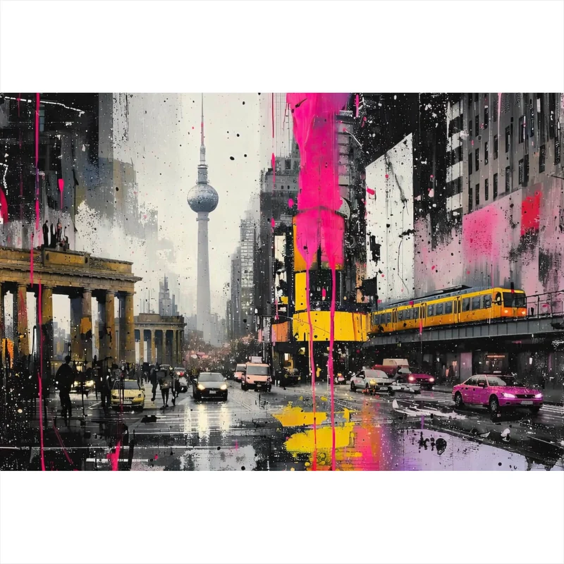 Leinwandbild Modernes Stadtbild mit dynamischem Flair Querformat
