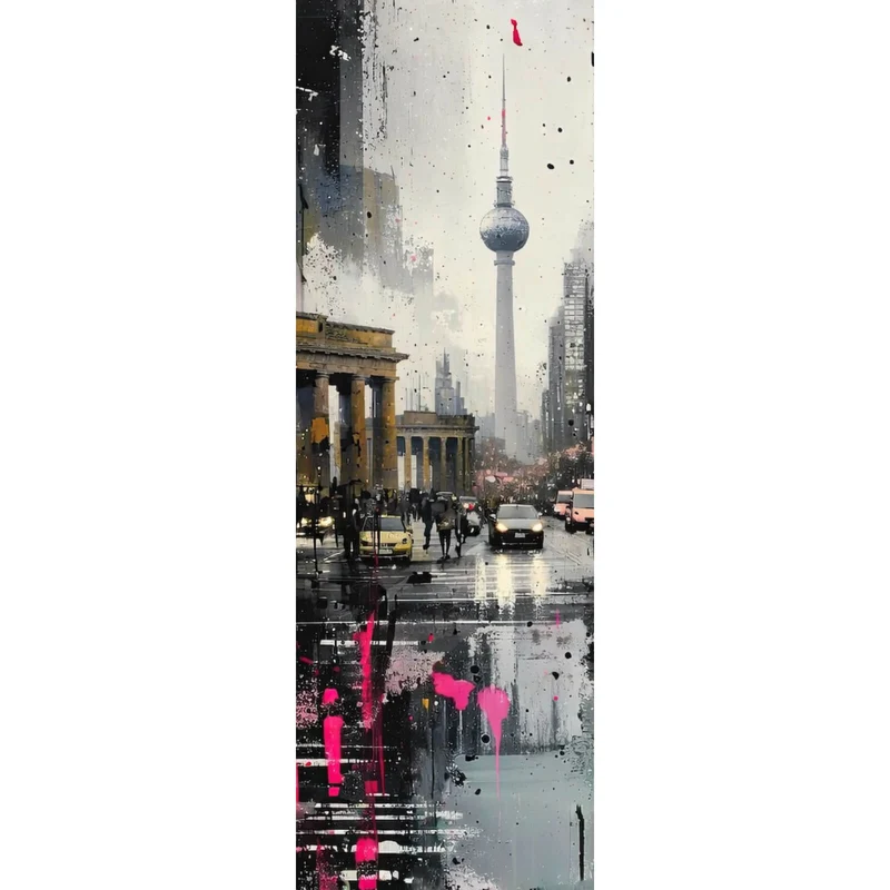 Acrylglasbild Modernes Stadtbild mit dynamischem Flair Panorama Hoch