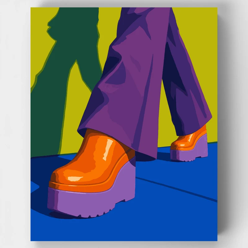 Orange Platform Clogs - Paint by Numbers Kit