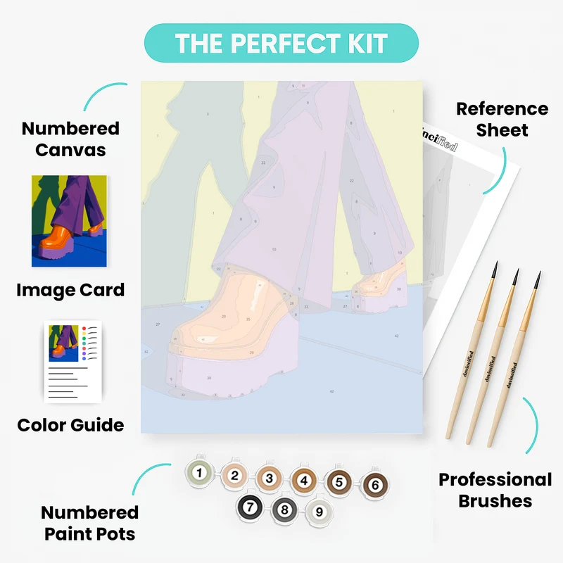 Orange Platform Clogs - Paint by Numbers Kit