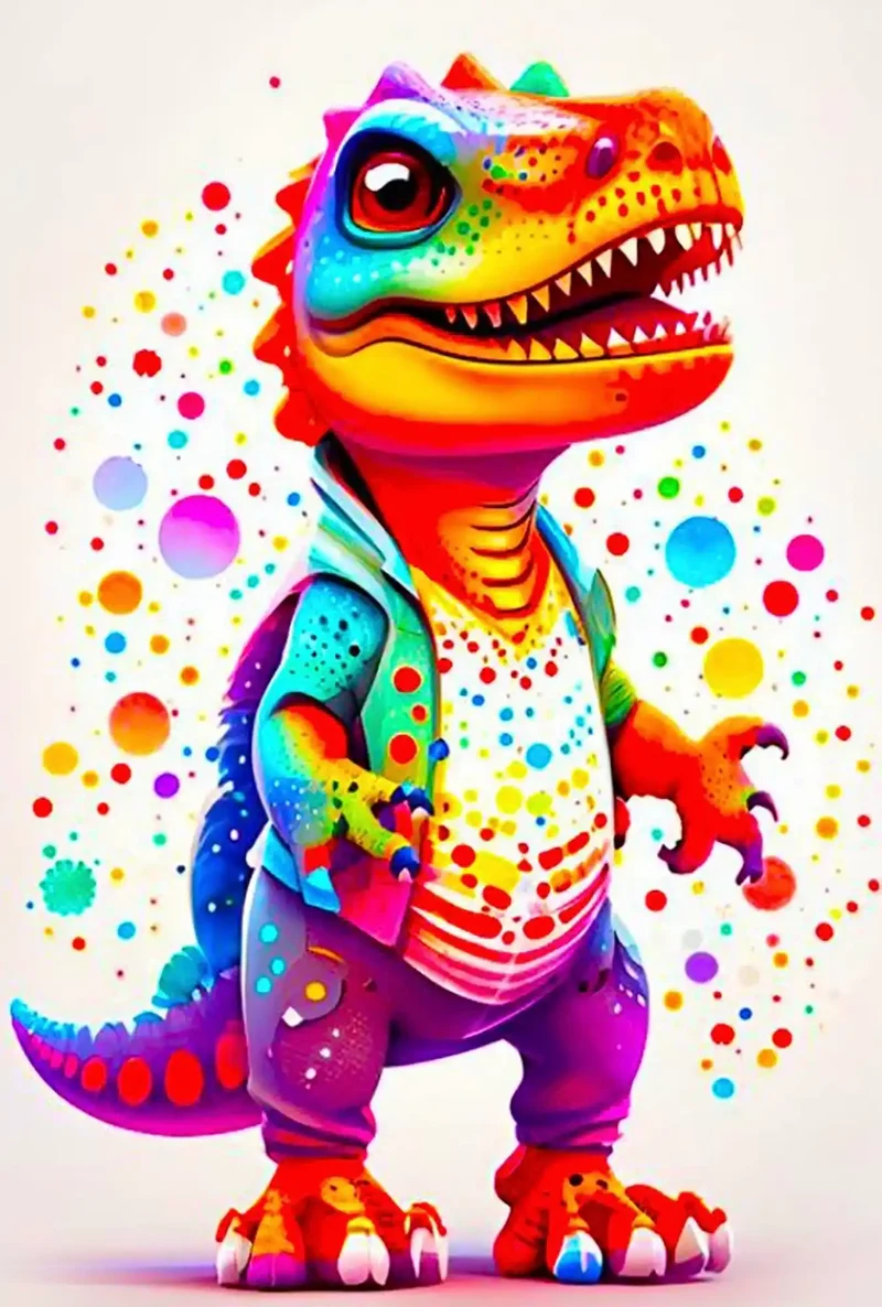 Diamond Painting Kids - Kunterbunter Dinosaurier