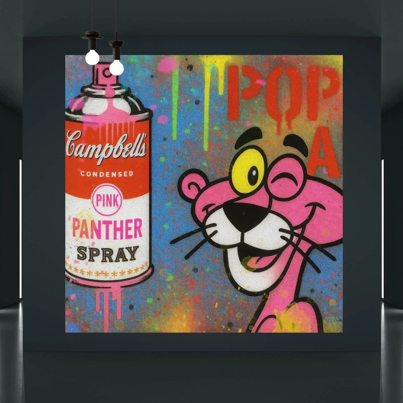 Leinwandbild Ikonisches Pop Art mit Spraydose Quadrat