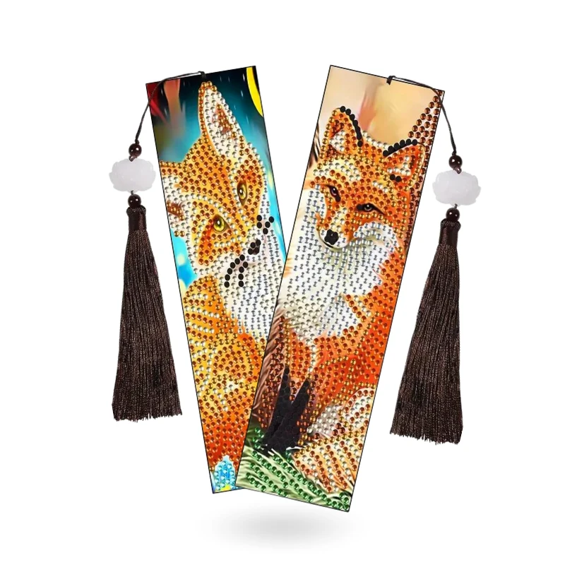 Diamond Painting Lesezeichen "Fox & Butterfly" 2er Set