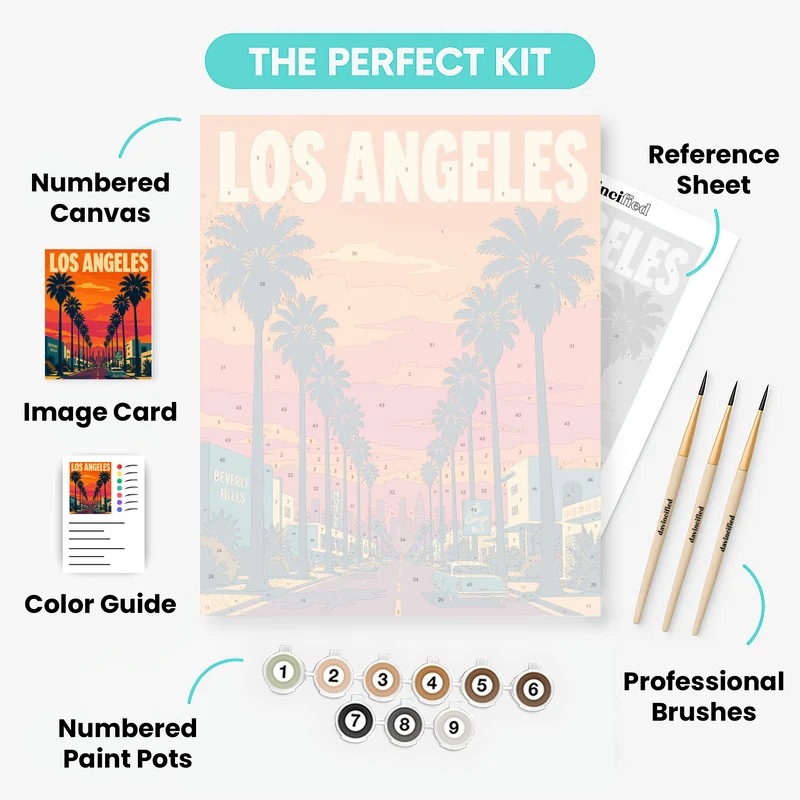 Palm Tree Boulevard - Paint by Numbers Kit