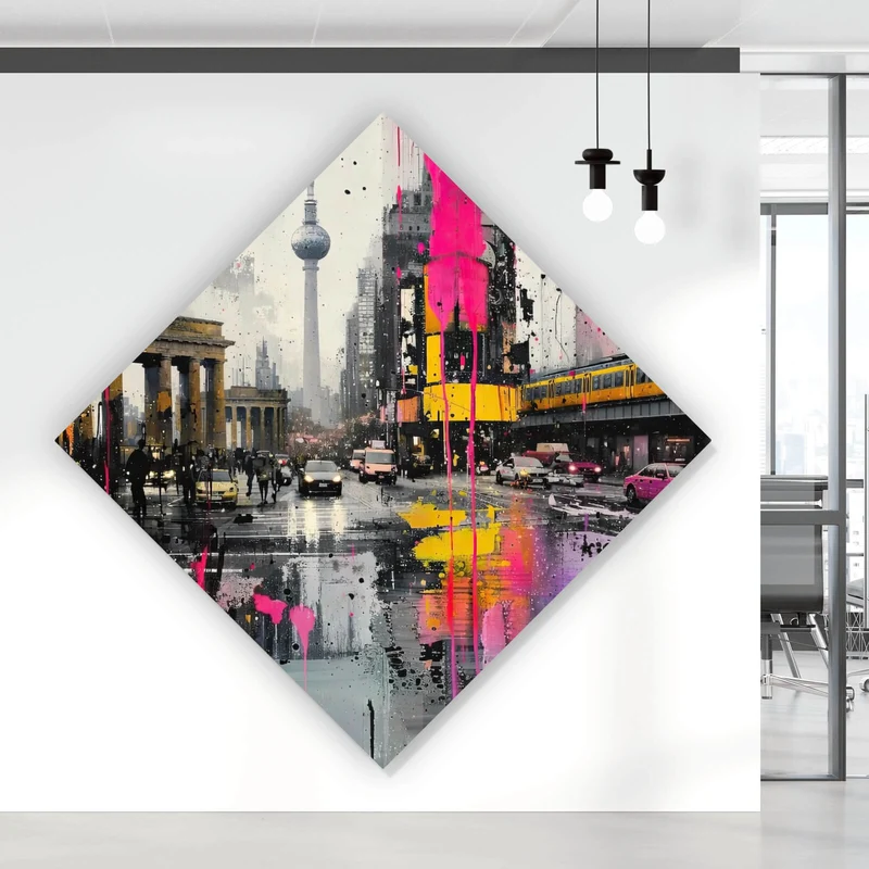 Poster Modernes Stadtbild mit dynamischem Flair Raute