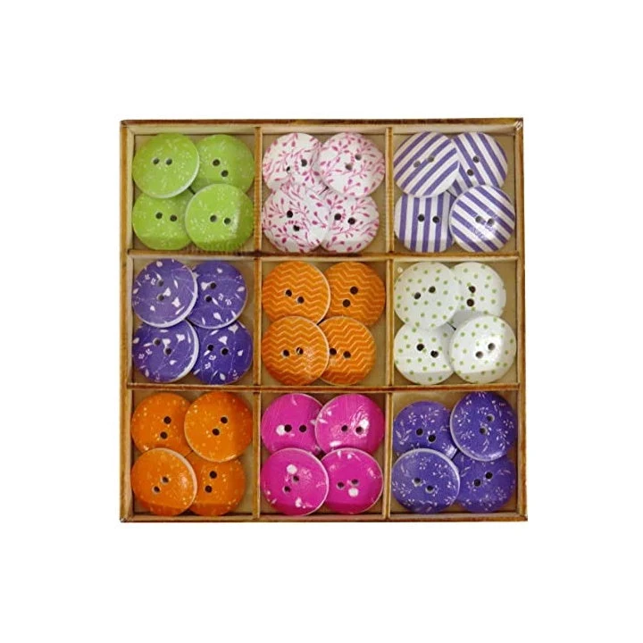 Craft Sensations Wooden Buttons, 36 pcs