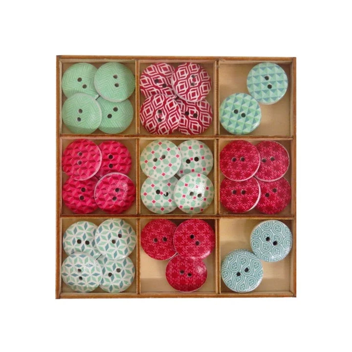 Craft Sensations Wooden Buttons, 36 pcs