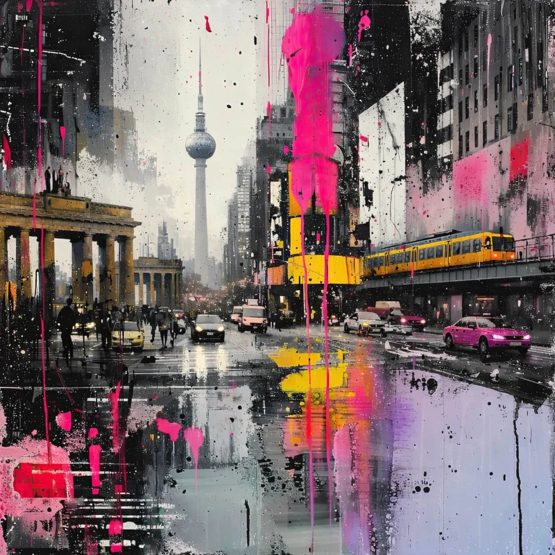 Spannrahmenbild Modernes Stadtbild mit dynamischem Flair Quadrat