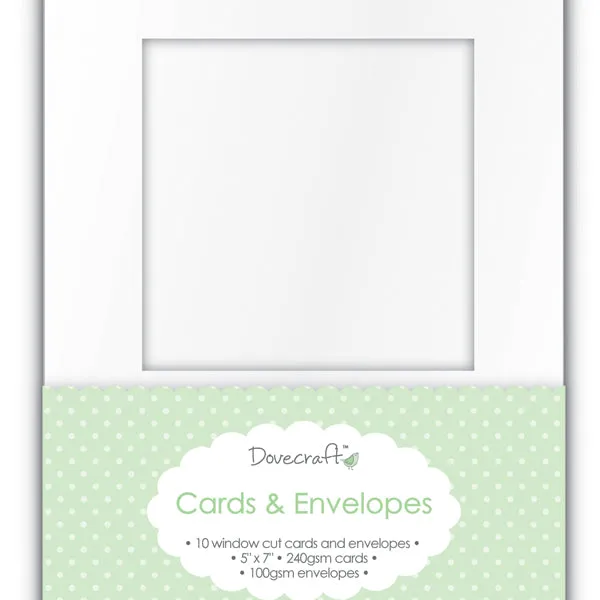 Dovecraft - Cards & Envelopes Square Window - 5x7 (10 Pk)
