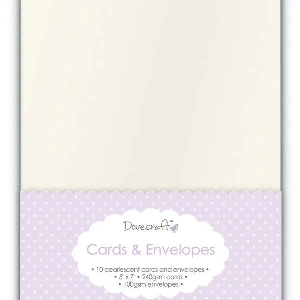 Dovecraft - Cards & Envelopes Pearlescent Rectangle - 5x7 (8 Pk)