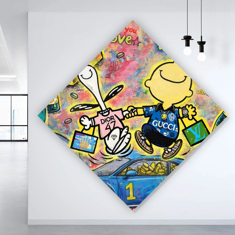 Spannrahmenbild Luxuriöses Pop Art Raute
