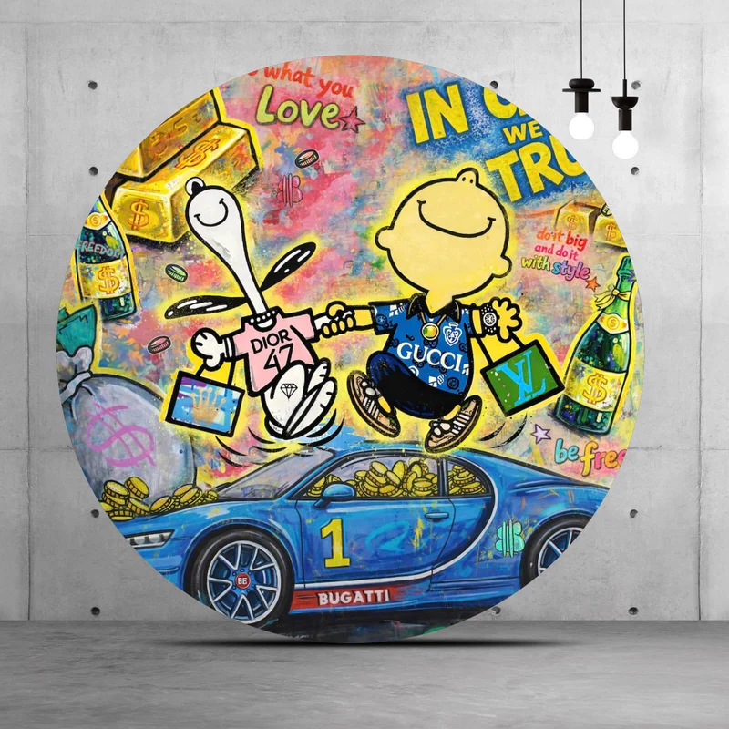 Aluminiumbild gebürstet Luxuriöses Pop Art Kreis
