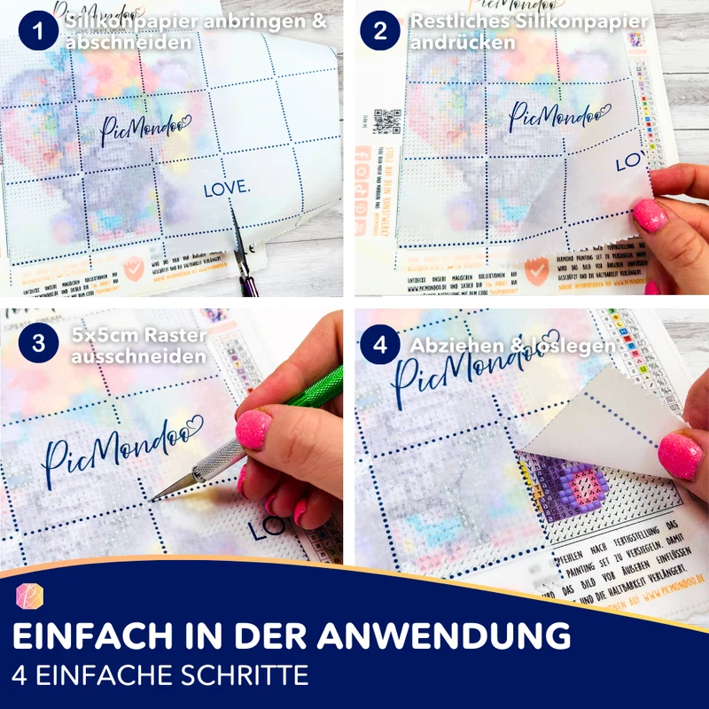 Diamond Painting Silikonpapierrolle mit 5x5cm Raster