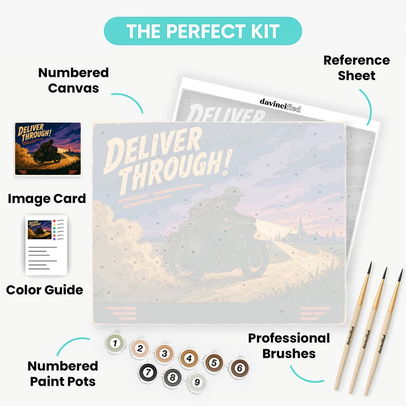 Wartime Dispatch Rider - Paint by Numbers Kit