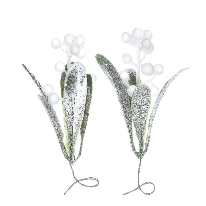3D Decorative Mistletoe Branches, Set of 2