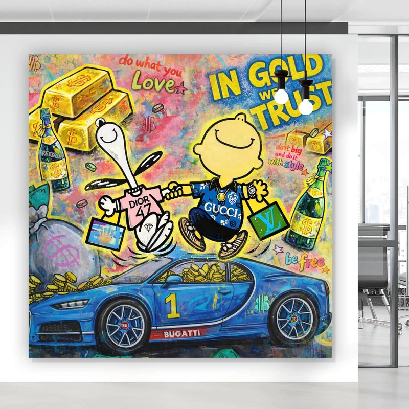 Poster Luxuriöses Pop Art Quadrat