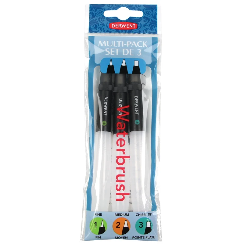 Derwent - Waterbrush - Multi Pack of 3