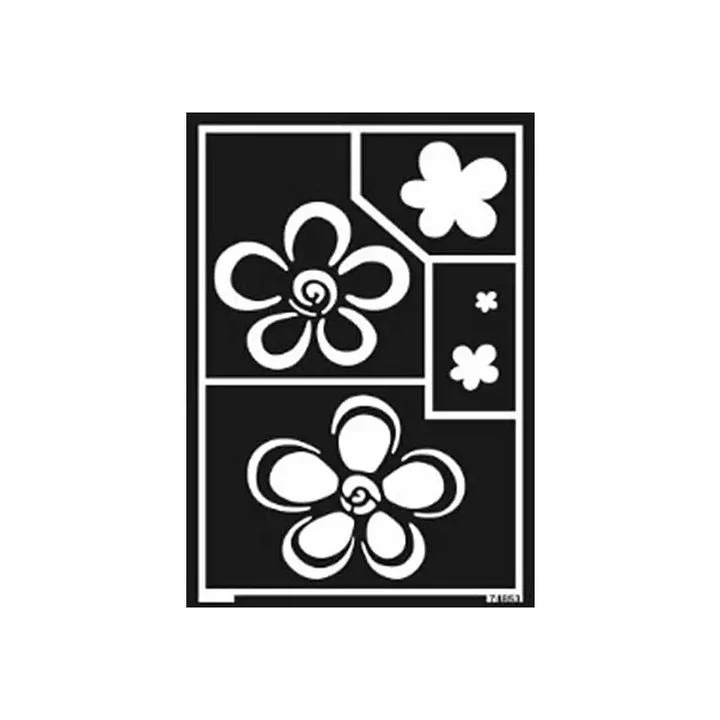 Self-Adhesive Stencil Flowers A5