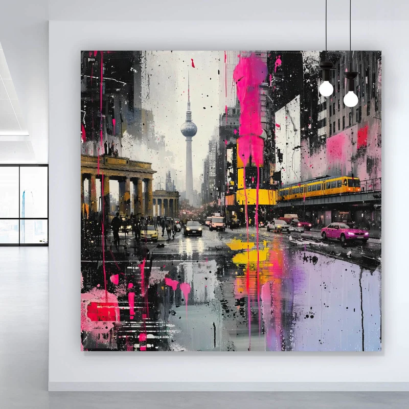 Poster Modernes Stadtbild mit dynamischem Flair Quadrat