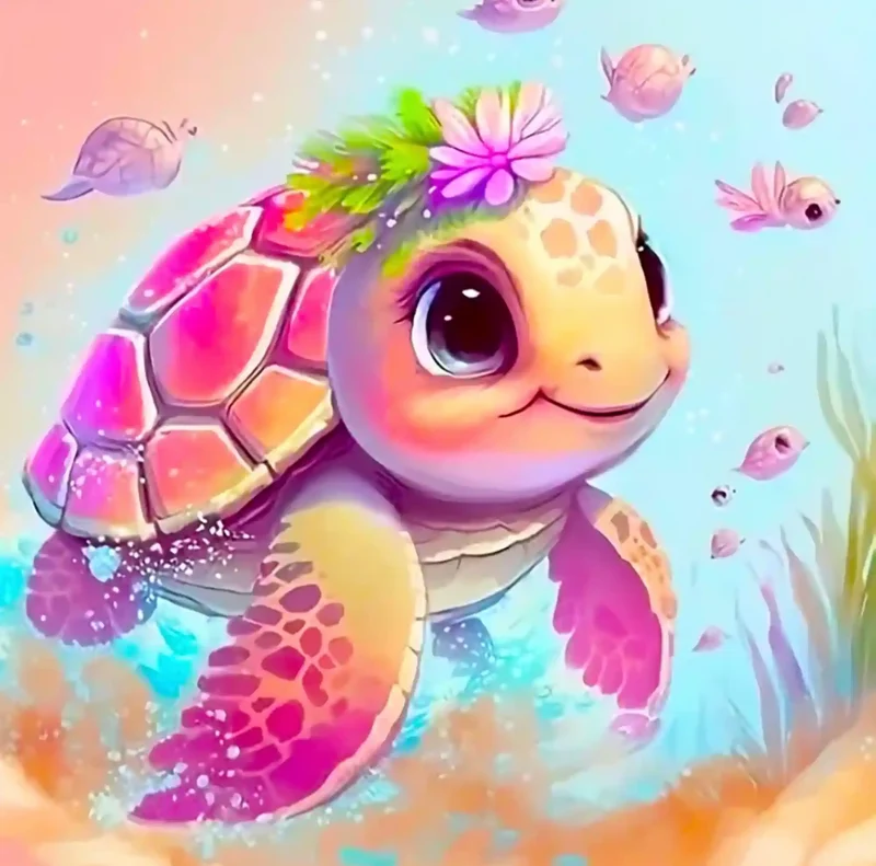 Diamond Painting - Schildkrötenmädchen Trudi